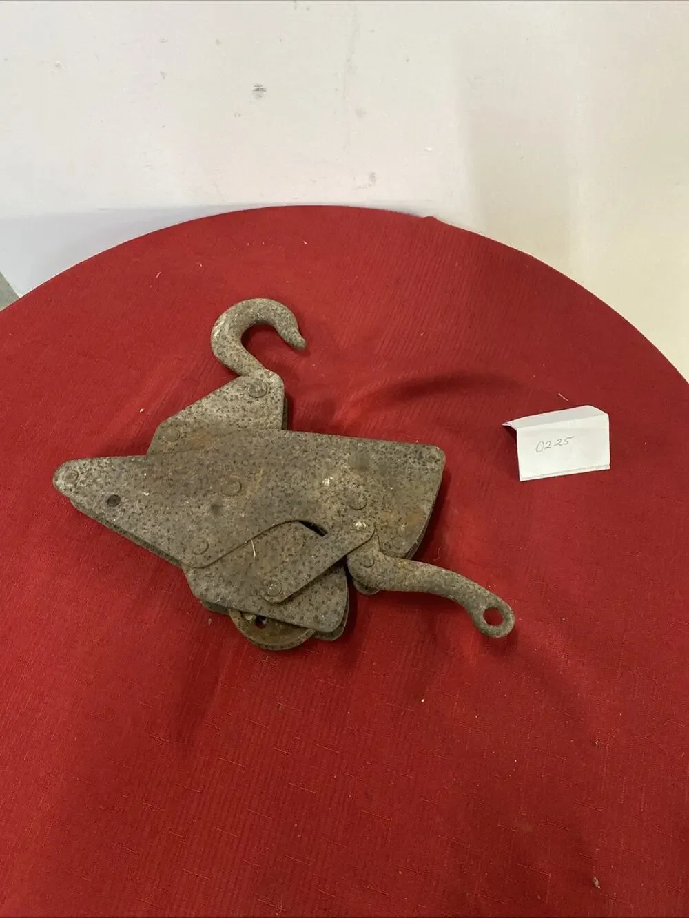Antique Cast Iron Double Pulley With Lever~Farm Equipment-Fence Stretching